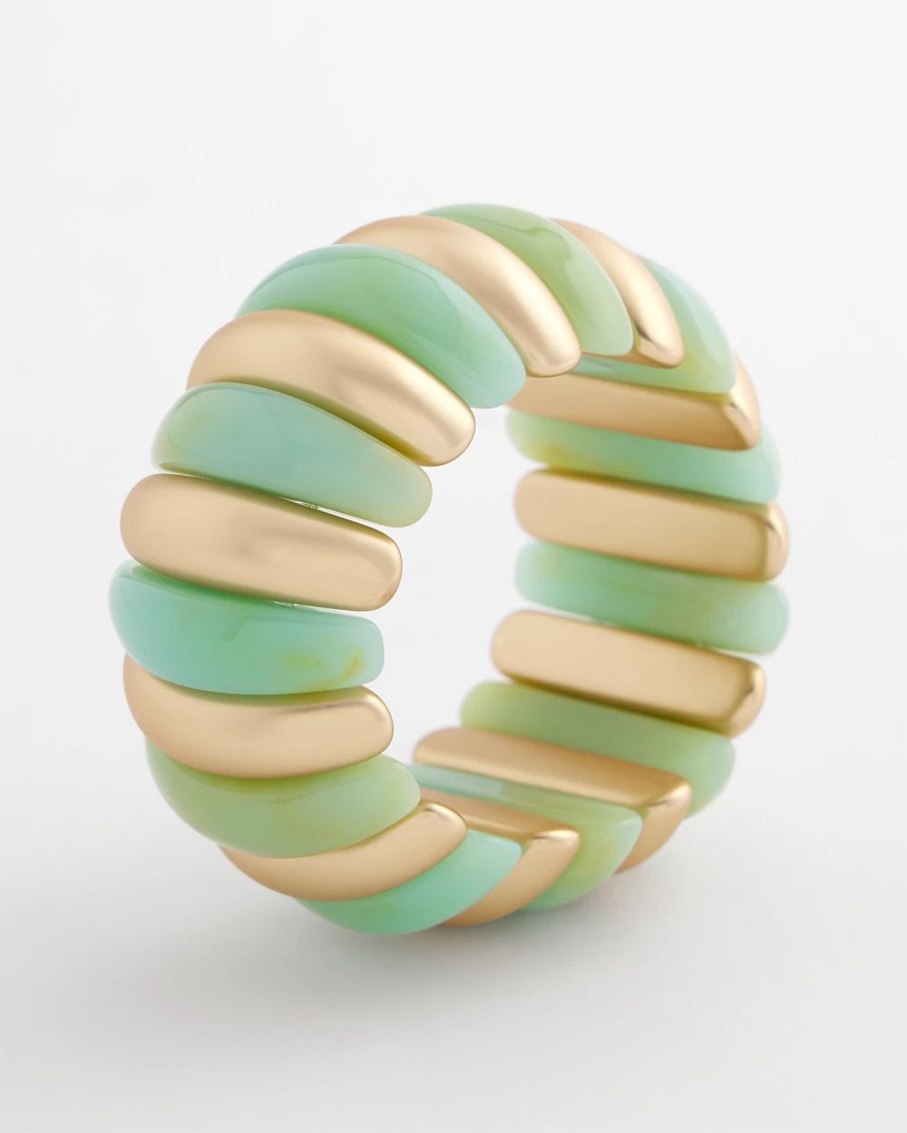Aqua and Gold Stretch Bracelet