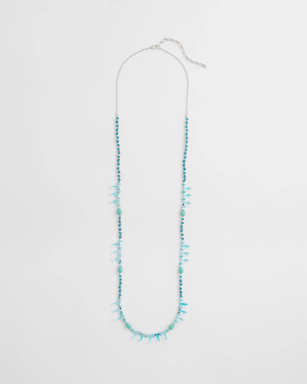 Teal Beaded Single Strand Necklace