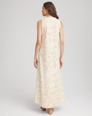Printed Sleeveless Midi Tank Dress click to view larger image.