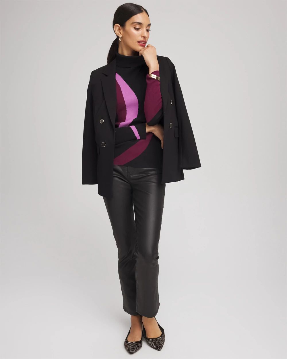 Ella Turtleneck Intarsia Sweater