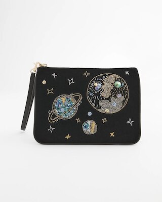 Planets & Stars Velvet Pouch Wristlet