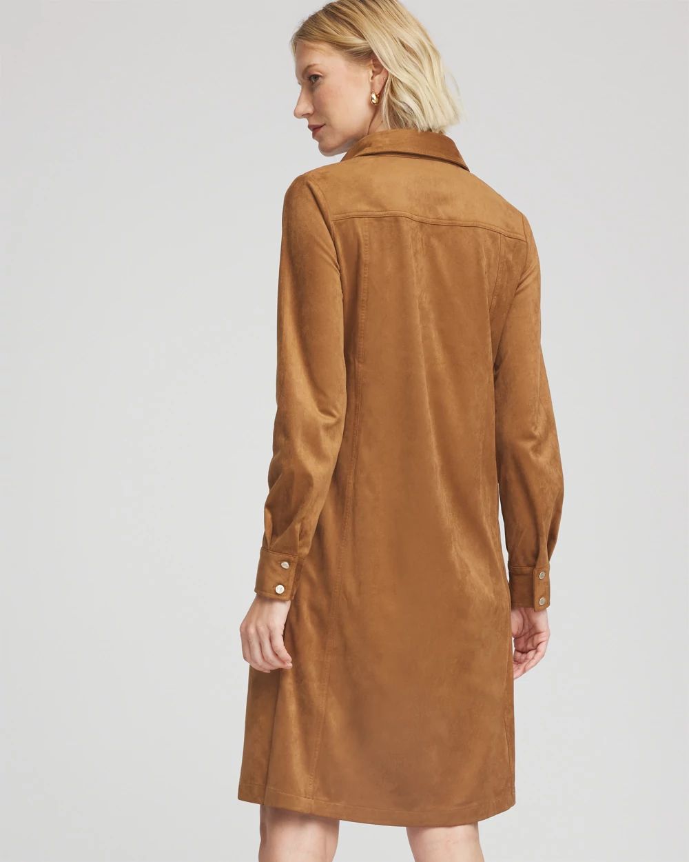 Faux Suede Shirtdress