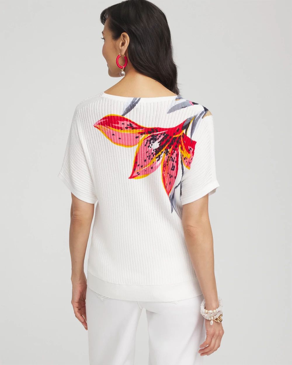 Floral Print Dolman Pullover click to view larger image.