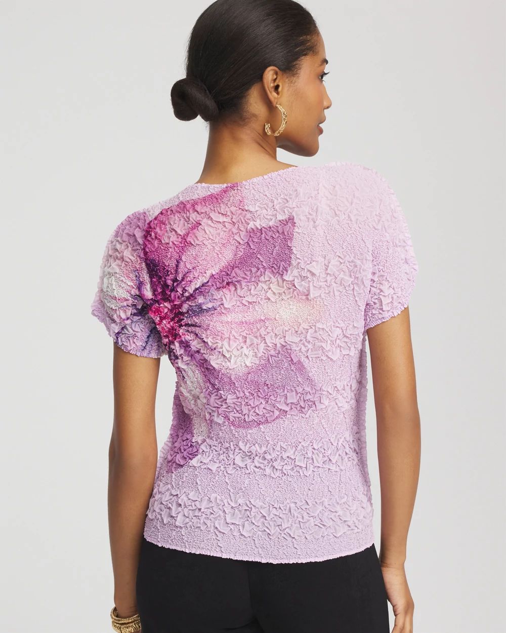 Travelers™ Collection Tropical-Floral Textured Top click to view larger image.