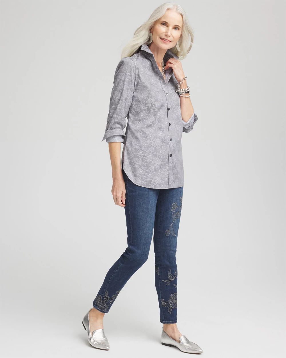 No Iron™ Floral Jacquard Shirt