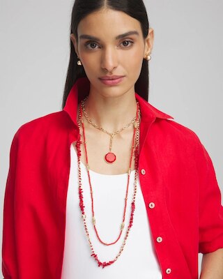 Convertible Beaded Pendant Necklace click to view larger image.