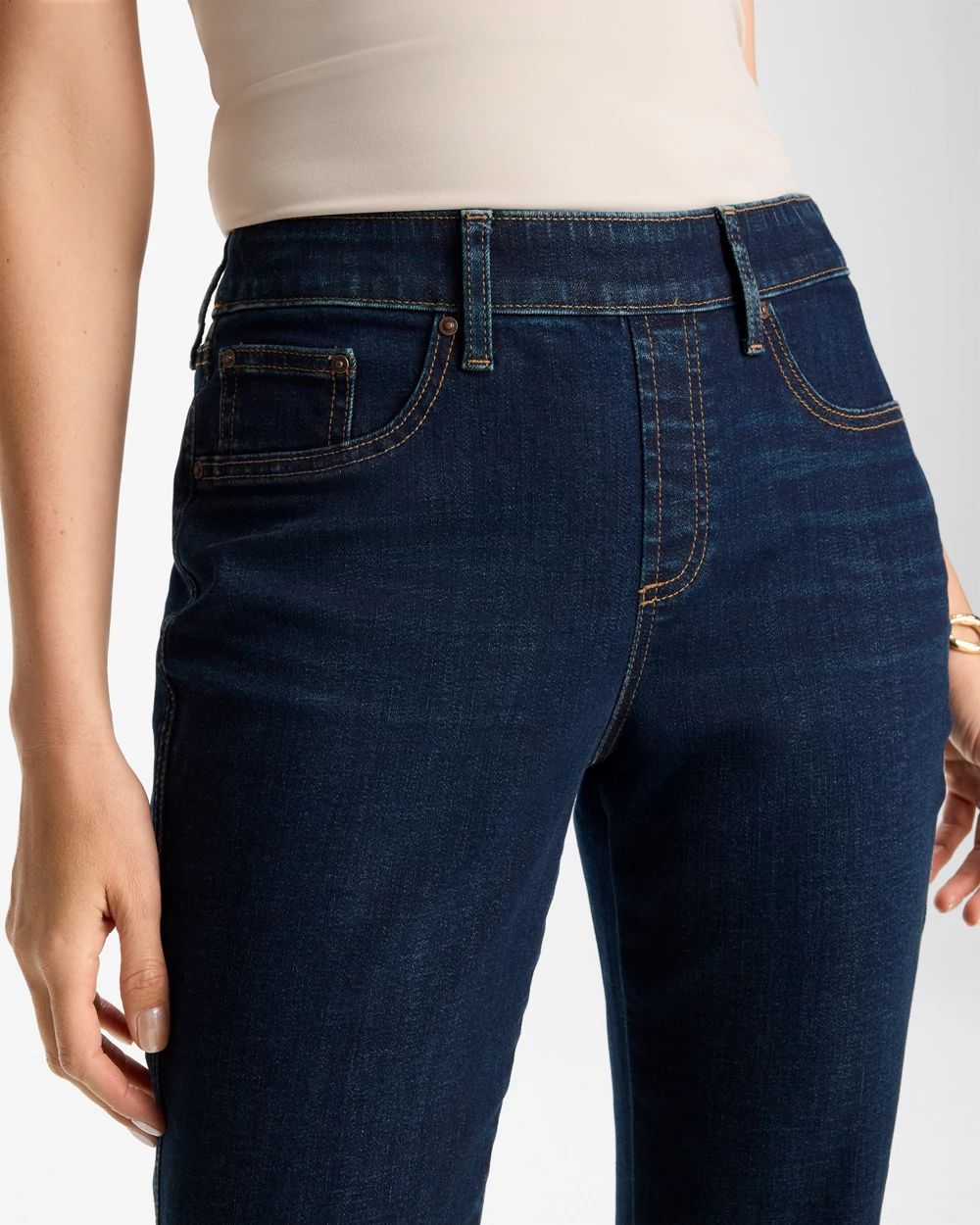 Pull-On Straight Jeans