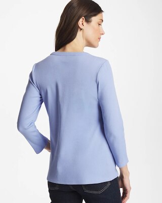 Ribbed Button Crewneck Tee click to view larger image.