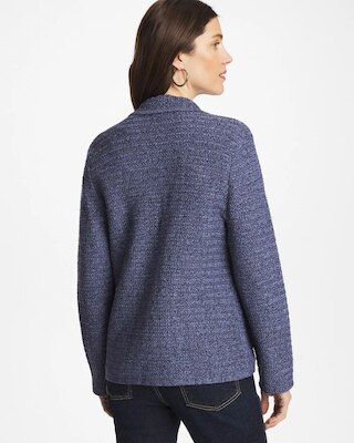 Denim Inspired Textured Cardigan click to view larger image.