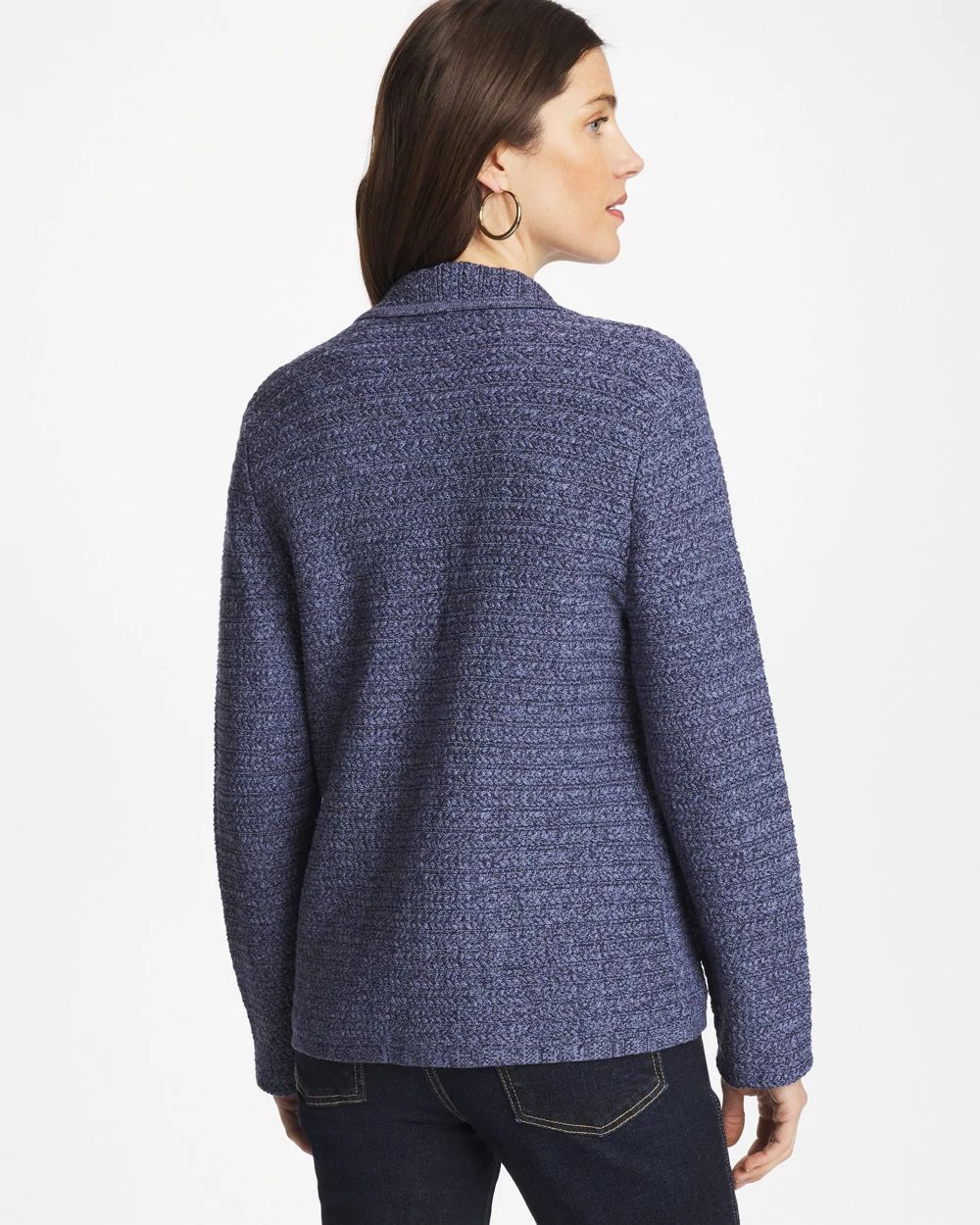 Denim Inspired Textured Cardigan