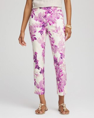 Brigitte™ Floral Pull-On Slim Cropped Pants