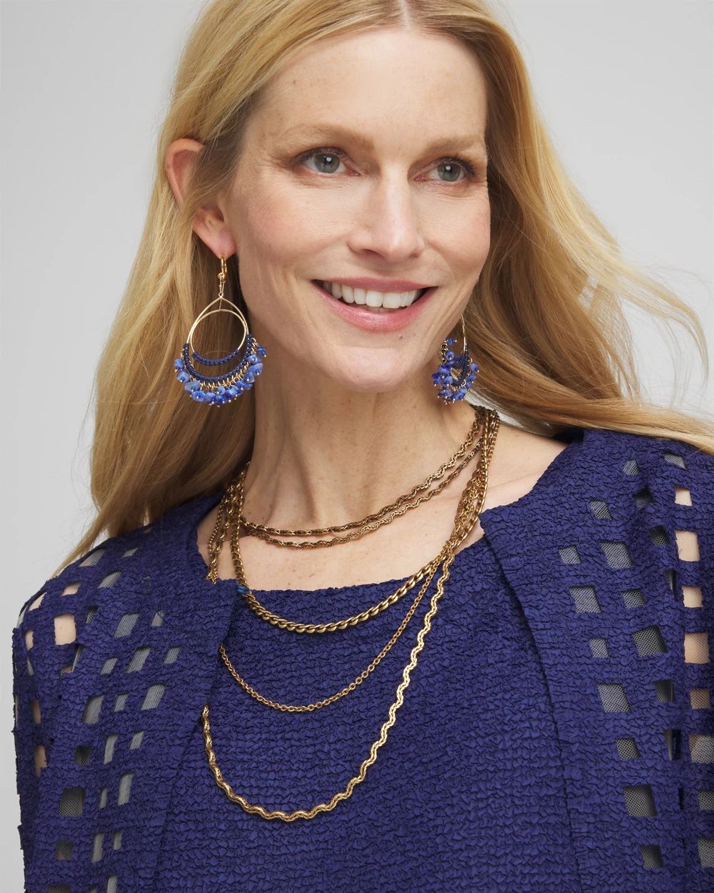 Multi Strand Gold Tone Necklace