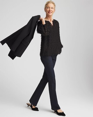 Feathered Pullover Peasant Blouse click to view larger image.