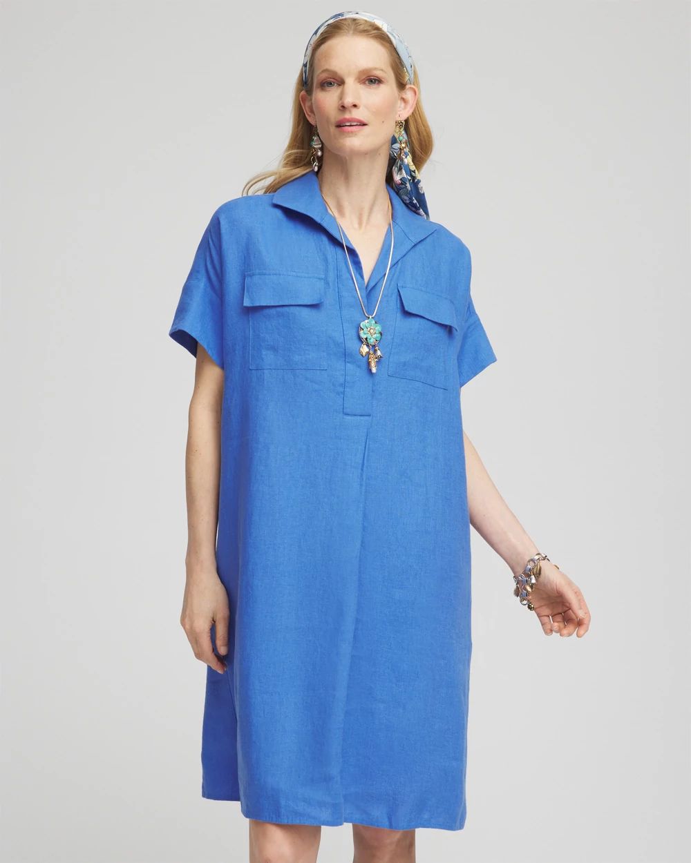 High-low Linen Shirtdress