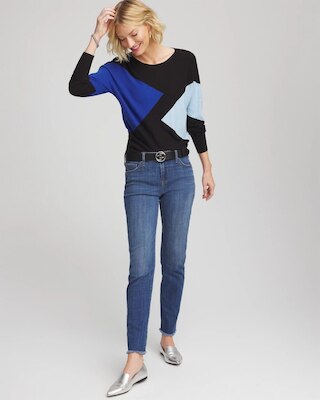 Ella Dolman Intarsia Pullover Sweater click to view larger image.