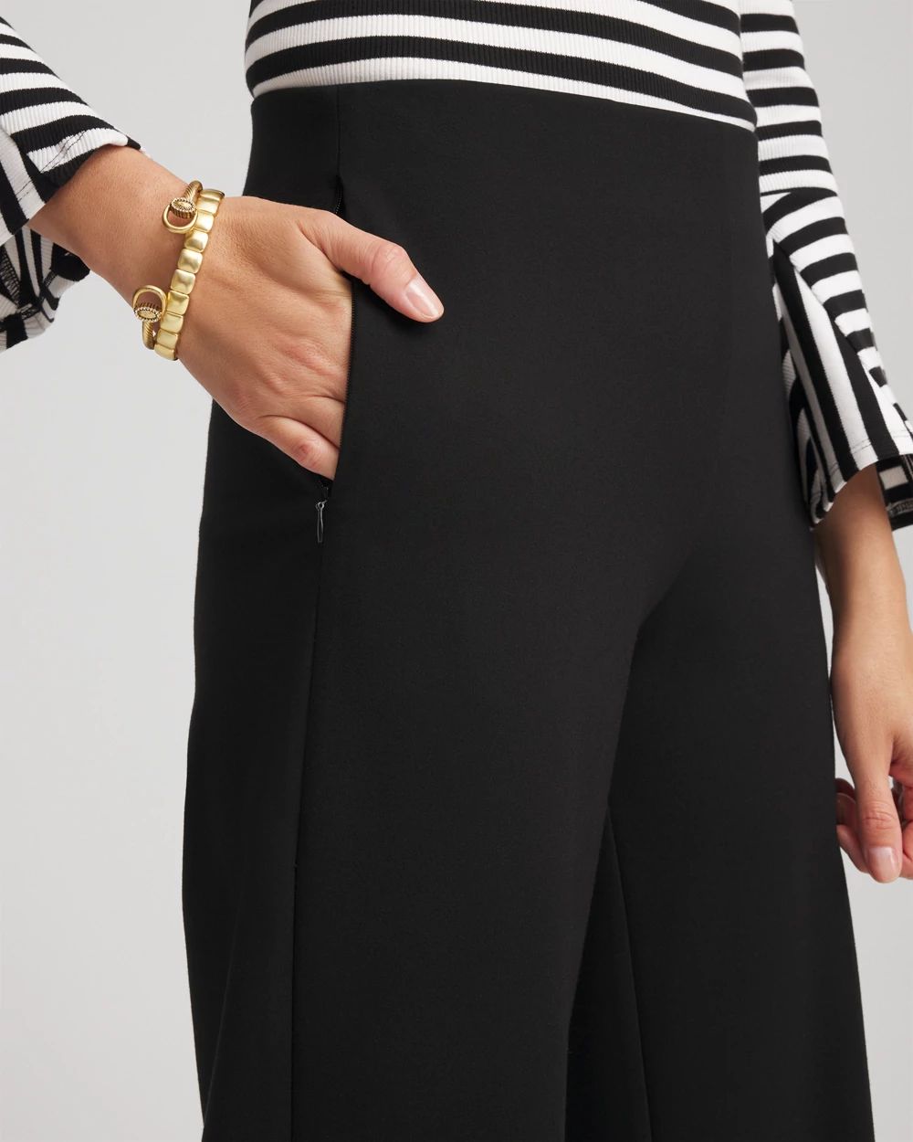 Juliet Slim Wide-Leg Cropped Pants