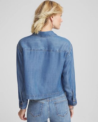 Tencel™ Cropped Denim Shirt click to view larger image.