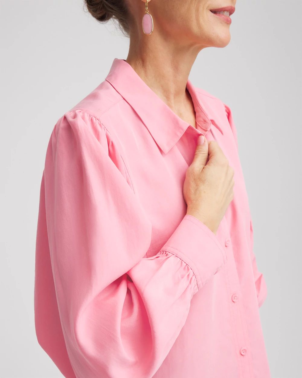 Tencel Blend Dolman-Sleeved Blouse