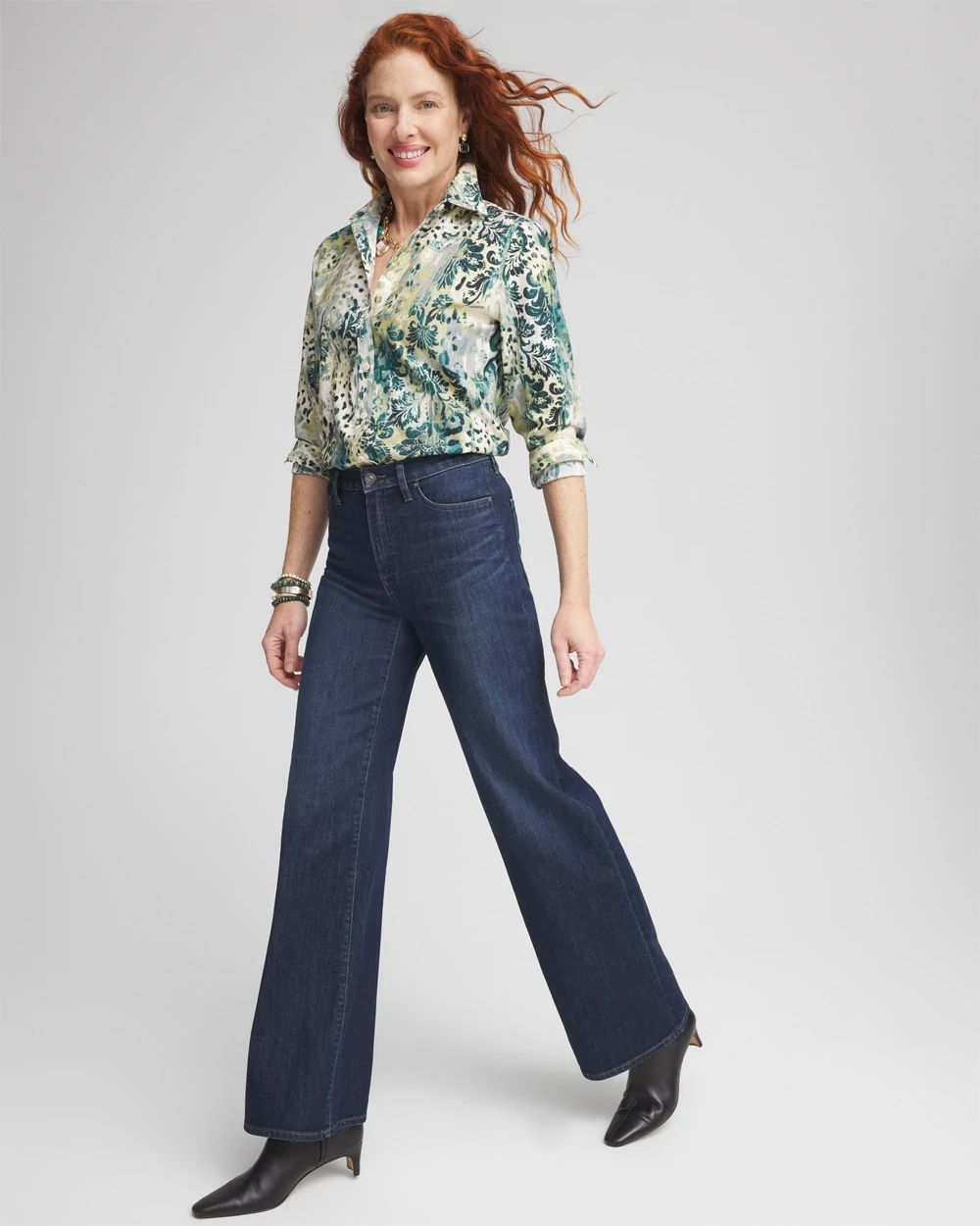 Petite High Rise Wide Leg Jeans