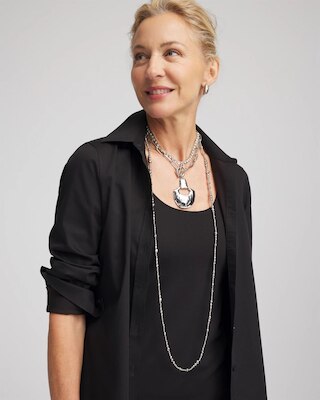 Silvertone Tennis Necklace click to view larger image.