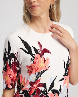 Floral Print Crewneck Sweater click to view larger image.