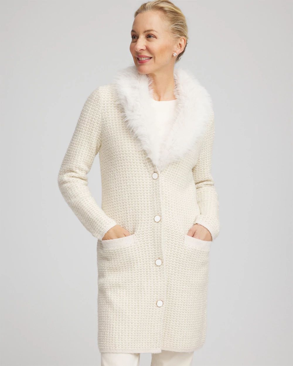 Fur Trim Cardigan