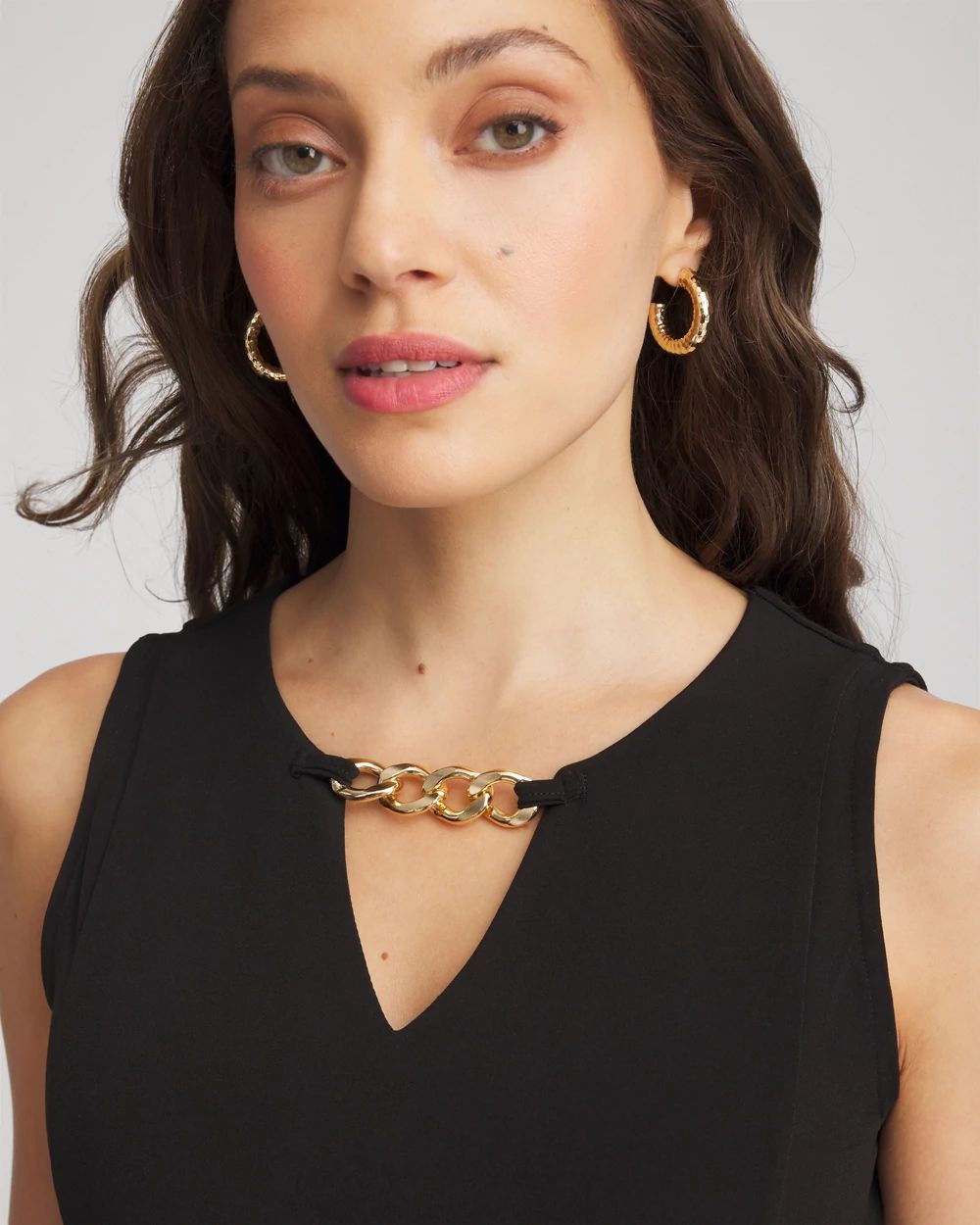 Travelers™ Jersey Knit Chain-Trim Jumpsuit click to view larger image.