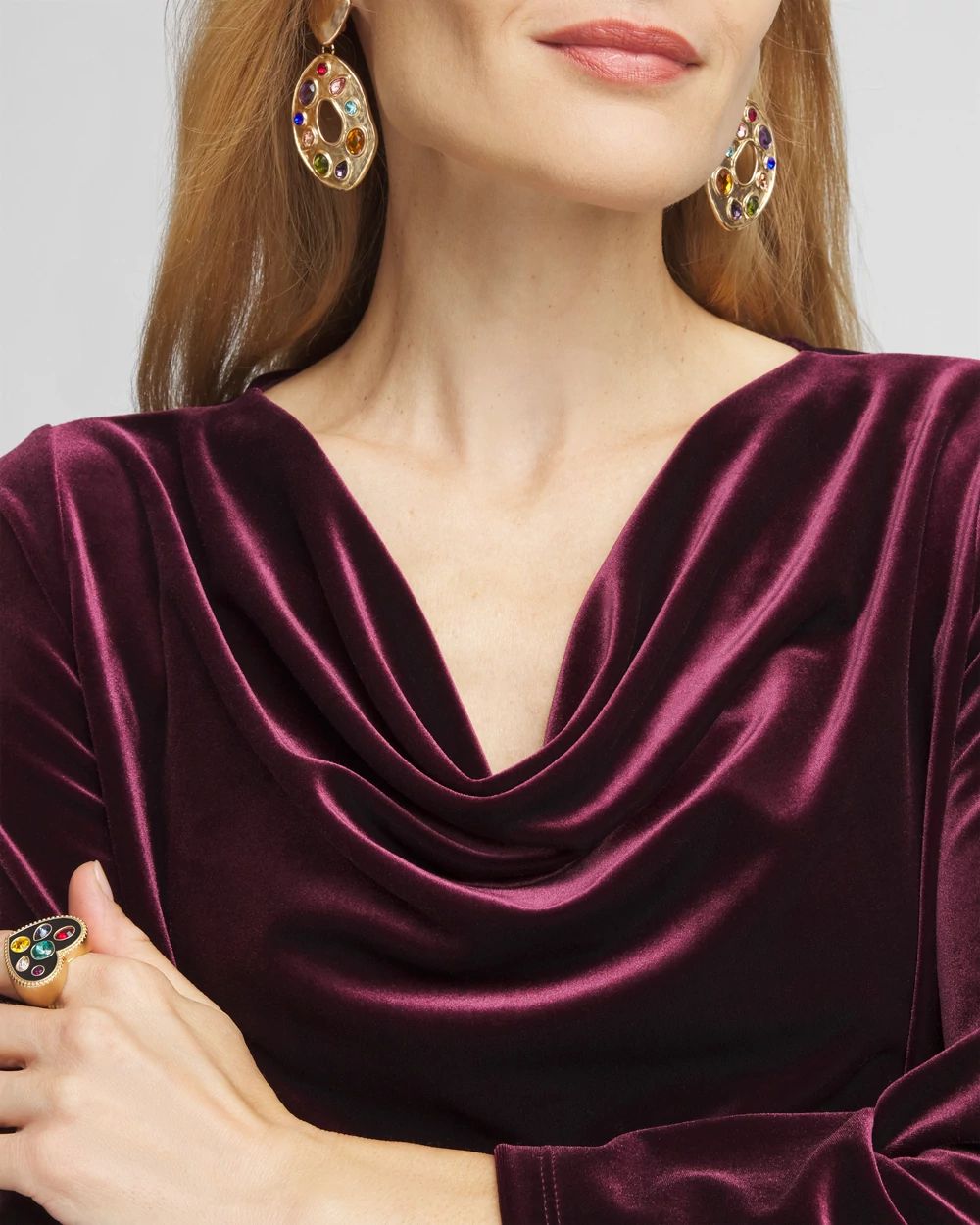 Travelers™ Velvet Cowlneck Top