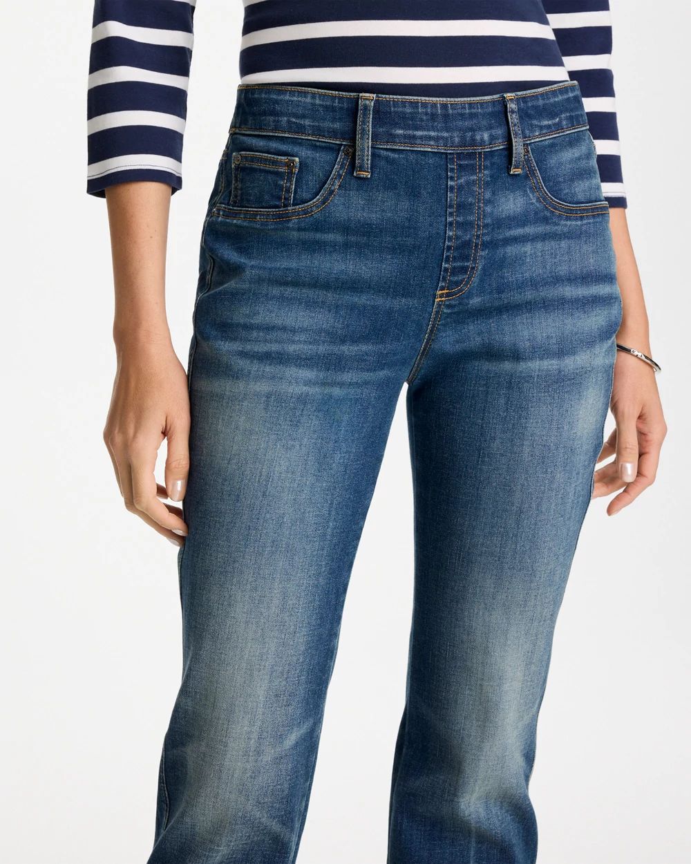 Pull-On Straight Jeans click to view larger image.