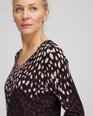 Ella Printed V-Neck Sweater click to view larger image.