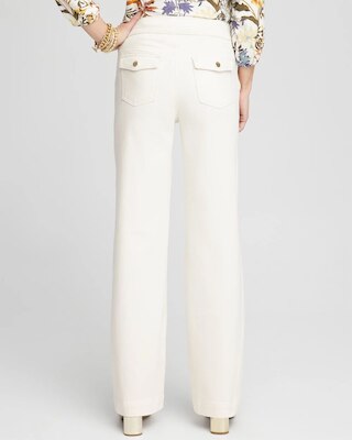 Pull-On Wide Leg Ankle Jeans click to view larger image.