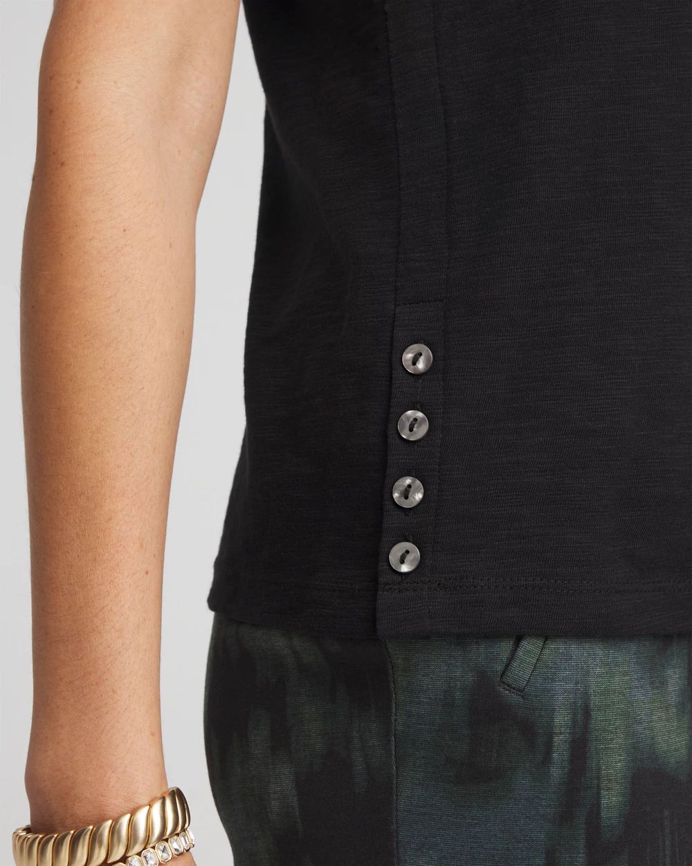 Slub Crewneck Button Tee click to view larger image.