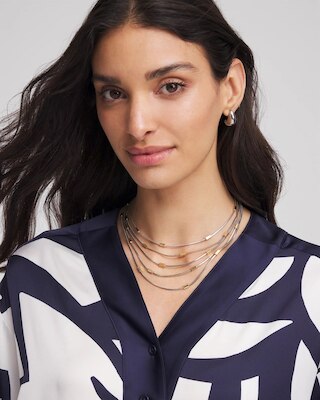 Mixed Metal Multi-Strand Necklace click to view larger image.