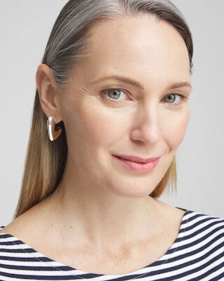 No Droop® Silver Tone Mini Hoops click to view larger image.