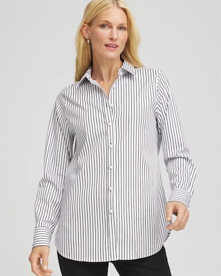 No Iron™ Lurex Striped Shirt