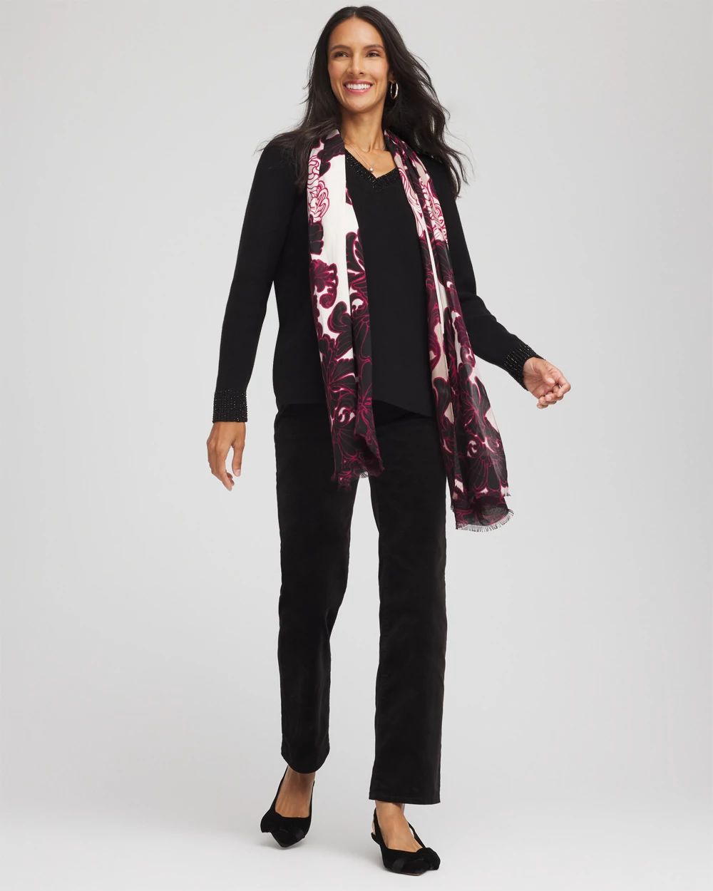 Velveteen Pull-On Flared Jeans