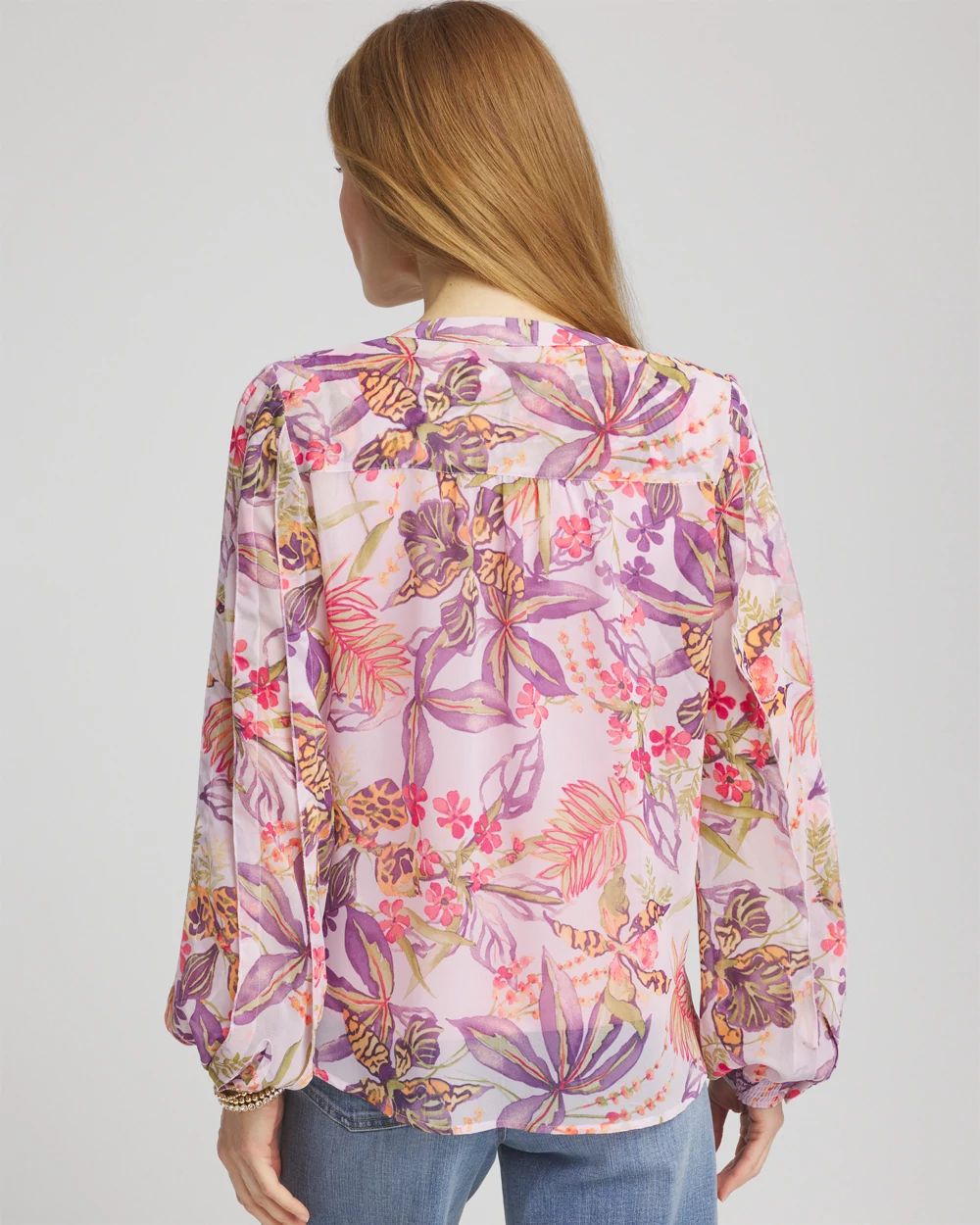 Floral Georgette Pintuck Blouse