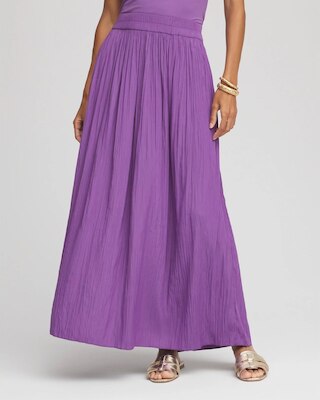 Pull-on Pleated Maxi Skirt click to view larger image.