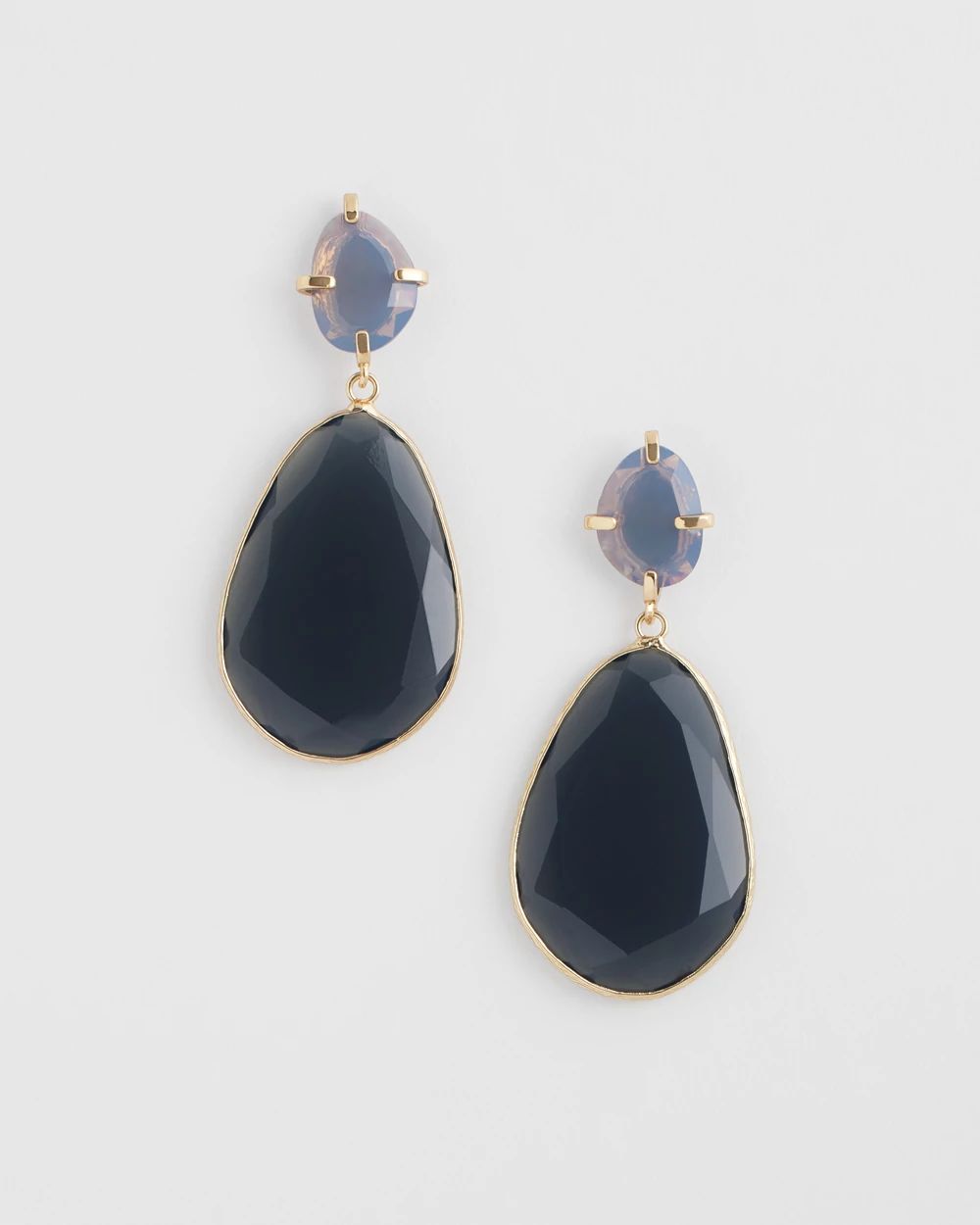 Blue Gem Teardrop Earrings click to view larger image.